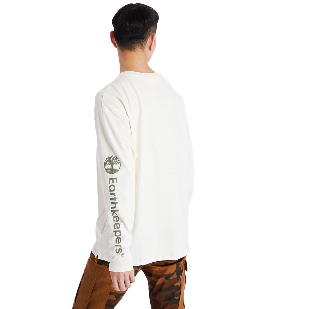 Timberland Μπλουζάκια Ανδρικα Ασπρα - Ecoriginal Ek+ Long-Sleeve - Greece 6421873-SB